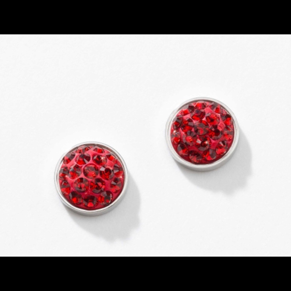 Touchstone Crystal by Swarovski birthstone earrings RED July Ruby BNIB